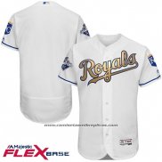 Camiseta Beisbol Hombre Kansas City Royals World Series Campeones Oro Blanco Flex Base