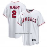 Camiseta Beisbol Hombre Los Angeles Angels Luis Rengifo Primera Replica Blanco