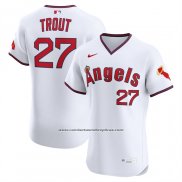 Camiseta Beisbol Hombre Los Angeles Angels Mike Trout Alterno 2 Elite Blanco