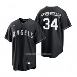 Camiseta Beisbol Hombre Los Angeles Angels Noah Syndergaard Blanco Replica Negro