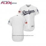 Camiseta Beisbol Hombre Los Angeles Dodgers 2018 Stars & Stripes Flex Base Blanco