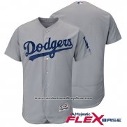 Camiseta Beisbol Hombre Los Angeles Dodgers Autentico Collection Gris Flex Base