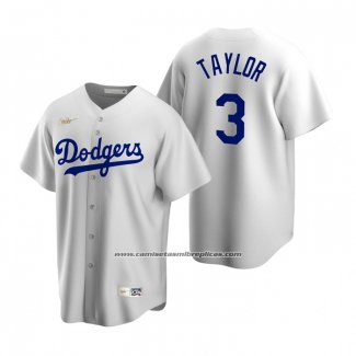 Camiseta Beisbol Hombre Los Angeles Dodgers Chris Taylor Cooperstown Collection Primera Blanco