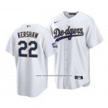 Camiseta Beisbol Hombre Los Angeles Dodgers Clayton Kershaw 2021 Gold Program Replica Blanco