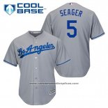 Camiseta Beisbol Hombre Los Angeles Dodgers Corey Seager 5 Gris Cool Base