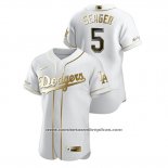 Camiseta Beisbol Hombre Los Angeles Dodgers Corey Seager Golden Edition Autentico Blanco