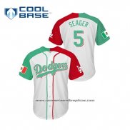 Camiseta Beisbol Hombre Los Angeles Dodgers Corey Seager Mexican Heritage Night Cool Base Blanco