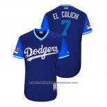 Camiseta Beisbol Hombre Los Angeles Dodgers Julio Urias 2018 LLWS Players Weekend El Culichi Azul