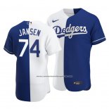 Camiseta Beisbol Hombre Los Angeles Dodgers Kenley Jansen Blanco Azul