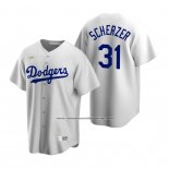 Camiseta Beisbol Hombre Los Angeles Dodgers Max Scherzer Cooperstown Collection Primera Blanco