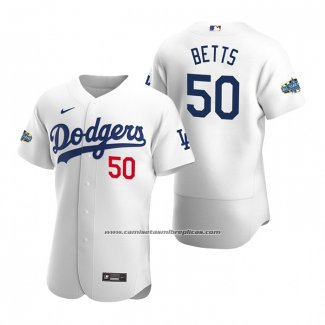 Camiseta Beisbol Hombre Los Angeles Dodgers Mookie Betts Autentico 2020 Primera Blanco
