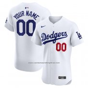 Camiseta Beisbol Hombre Los Angeles Dodgers Primera Elite Personalizada Blanco