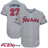 Camiseta Beisbol Hombre Miami Marlins 2017 Estrellas y Rayas Giancarlo Stanton Gris Flex Base