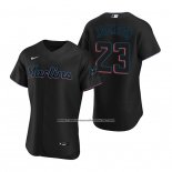 Camiseta Beisbol Hombre Miami Marlins Alex Jackson Autentico Alterno Negro