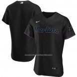 Camiseta Beisbol Hombre Miami Marlins Alterno Autentico Negro