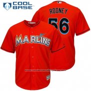 Camiseta Beisbol Hombre Miami Marlins Fernando Rodney 56 Cool Base Firebrick