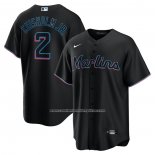 Camiseta Beisbol Hombre Miami Marlins Jazz Chisholm Jr. Replica Negro
