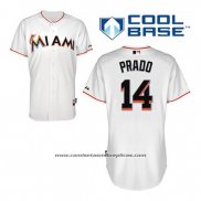 Camiseta Beisbol Hombre Miami Marlins Martin Prado 14 Blanco Primera Cool Base