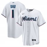 Camiseta Beisbol Hombre Miami Marlins NO 1 Dad Primera Replica Blanco