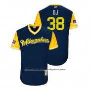 Camiseta Beisbol Hombre Milwaukee Brewers Dan Jennings 2018 LLWS Players Weekend Dj Azul