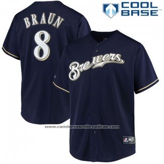 Camiseta Beisbol Hombre Milwaukee Brewers Ryan Braun Azul Cool Base
