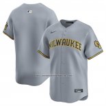 Camiseta Beisbol Hombre Milwaukee Brewers Segunda Limited Gris
