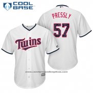 Camiseta Beisbol Hombre Minnesota Twins 2017 Estrellas y Rayas Ryan Pressly Blanco Cool Base