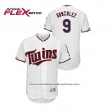 Camiseta Beisbol Hombre Minnesota Twins Marwin Gonzalez 150th Aniversario Patch Flex Base Blanco