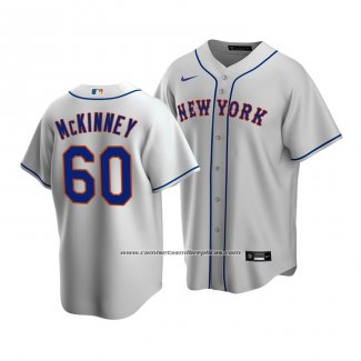 Camiseta Beisbol Hombre New York Mets Billy Mckinney Replica Road Gris