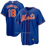 Camiseta Beisbol Hombre New York Mets Darryl Strawberry Alterno Elite Azul