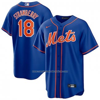 Camiseta Beisbol Hombre New York Mets Darryl Strawberry Alterno Elite Azul