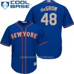 Camiseta Beisbol Hombre New York Mets Jacob Degrom 48 Azul Alterno Cool Base