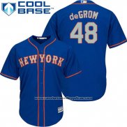 Camiseta Beisbol Hombre New York Mets Jacob Degrom 48 Azul Alterno Cool Base