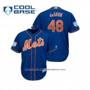 Camiseta Beisbol Hombre New York Mets Jacob Degrom Cool Base Entrenamiento de Primavera 2019 Azul