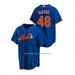 Camiseta Beisbol Hombre New York Mets Jacob Degrom Replica Alterno Azul