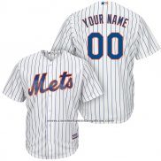 Camiseta Beisbol Hombre New York Mets Personalizada Blanco