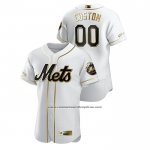 Camiseta Beisbol Hombre New York Mets Personalizada Golden Edition Authentic Blanco