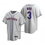 Camiseta Beisbol Hombre New York Mets Tomas Nido Replica Road Gris