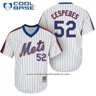 Camiseta Beisbol Hombre New York Mets Yoenis Cespedes Blanco Cooperstown Cool Base