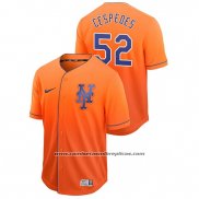 Camiseta Beisbol Hombre New York Mets Yoenis Cespedes Fade Autentico Naranja