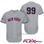 Camiseta Beisbol Hombre New York Yankees 2017 Estrellas y Rayas Aaron Judge Gris Flex Base
