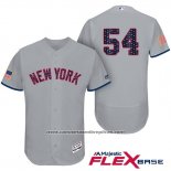 Camiseta Beisbol Hombre New York Yankees 2017 Estrellas y Rayas Aroldis Chapman Gris Flex Base