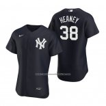Camiseta Beisbol Hombre New York Yankees Andrew Heaney Autentico Alterno Azul