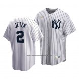 Camiseta Beisbol Hombre New York Yankees Derek Jeter Cooperstown Collection Primera Blanco