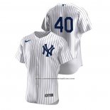 Camiseta Beisbol Hombre New York Yankees Luis Severino Authentic Blanco