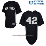 Camiseta Beisbol Hombre New York Yankees Mariano Rivera 42 Negro Road Cool Base