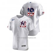 Camiseta Beisbol Hombre New York Yankees Masahiro Tanaka 2020 Stars & Stripes 4th of July Blanco