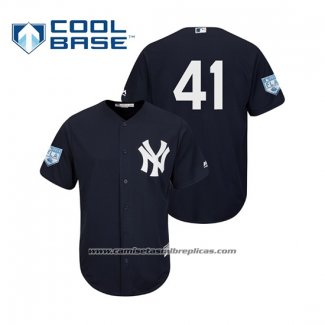 Camiseta Beisbol Hombre New York Yankees Miguel Andujar Cool Base Entrenamiento de Primavera 2019 Azul