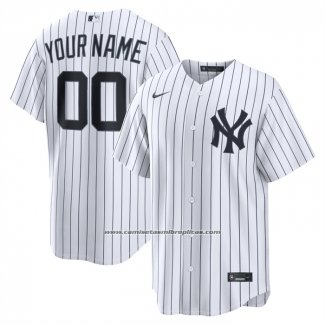 Camiseta Beisbol Hombre New York Yankees Primera Replica Personalizada Blanco1