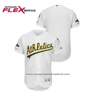 Camiseta Beisbol Hombre Oakland Athletics 2019 Postemporada Flex Base Blanco